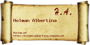Holman Albertina névjegykártya